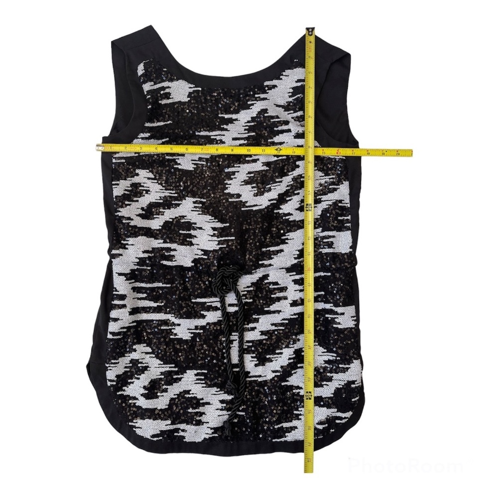 Hype Black Sequin Lined Open Back Top Size XS Woman's - Picture 4 of 11